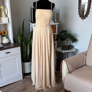 JJs House Cream Spaghetti Strap Prom Dress